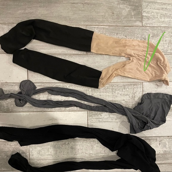 Woman’s Pantyhose Black Stockings Duo Textured High Waist Waistband ~30Den Thick - Picture 9 of 14